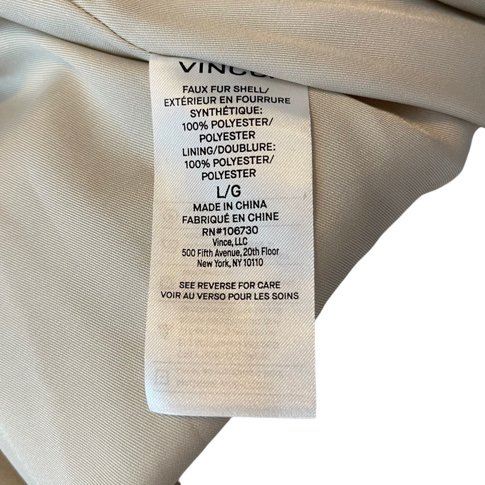 Vince Cream Faux Fur Belted Teddy Coat - Picture 12 of 12